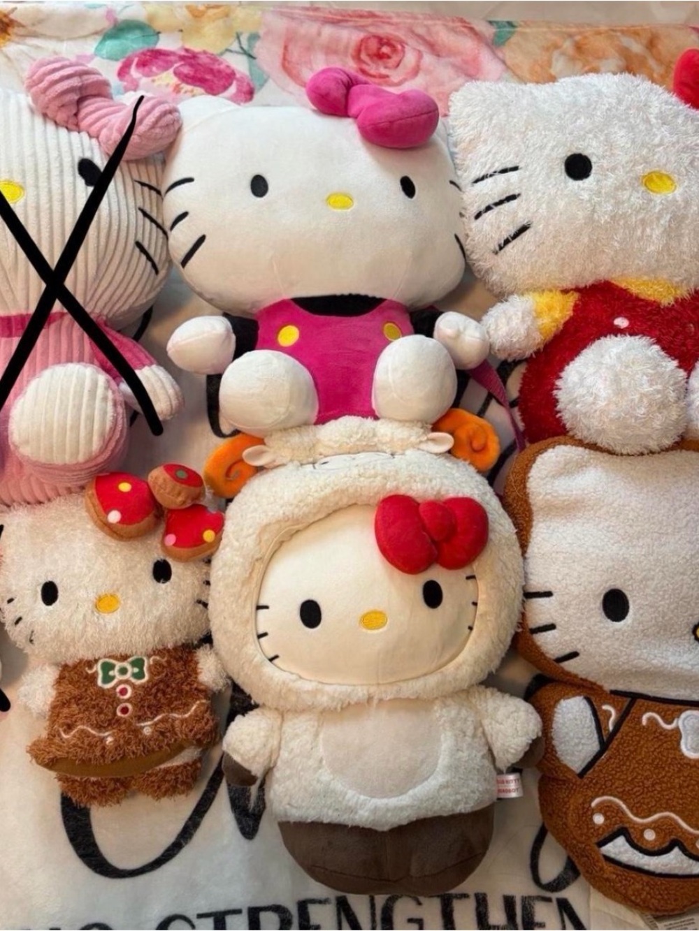 Hello Kitty Plush Collection - White, Pink, Red, Brown, Orange Accents